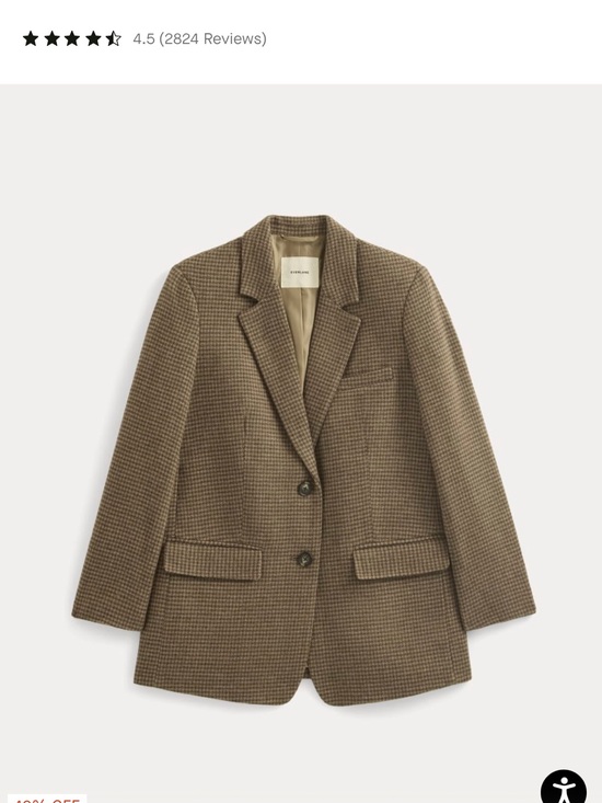 Everlane Jackets & Blazers - Everlane Oversized Wool Blazer in Brown Houndstooth